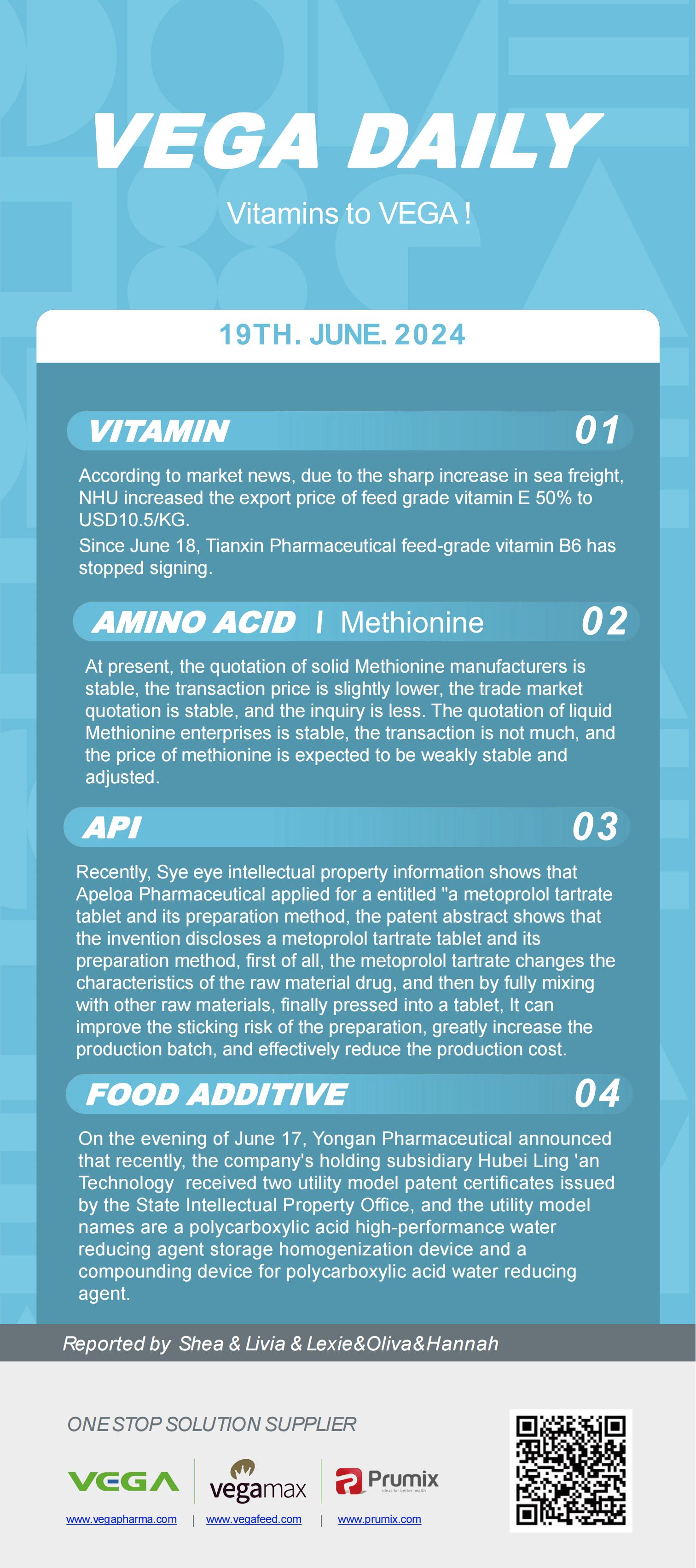 Vega Daily Dated on Jun 19th 2024 Vitamin Amino Acid APl Food Additives.jpg